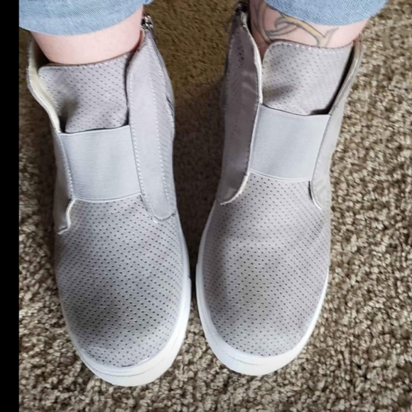 Shoes - Grey wedge sneakers